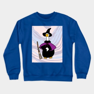 Halloween Goose Witch Conjuring Up Duck Crewneck Sweatshirt